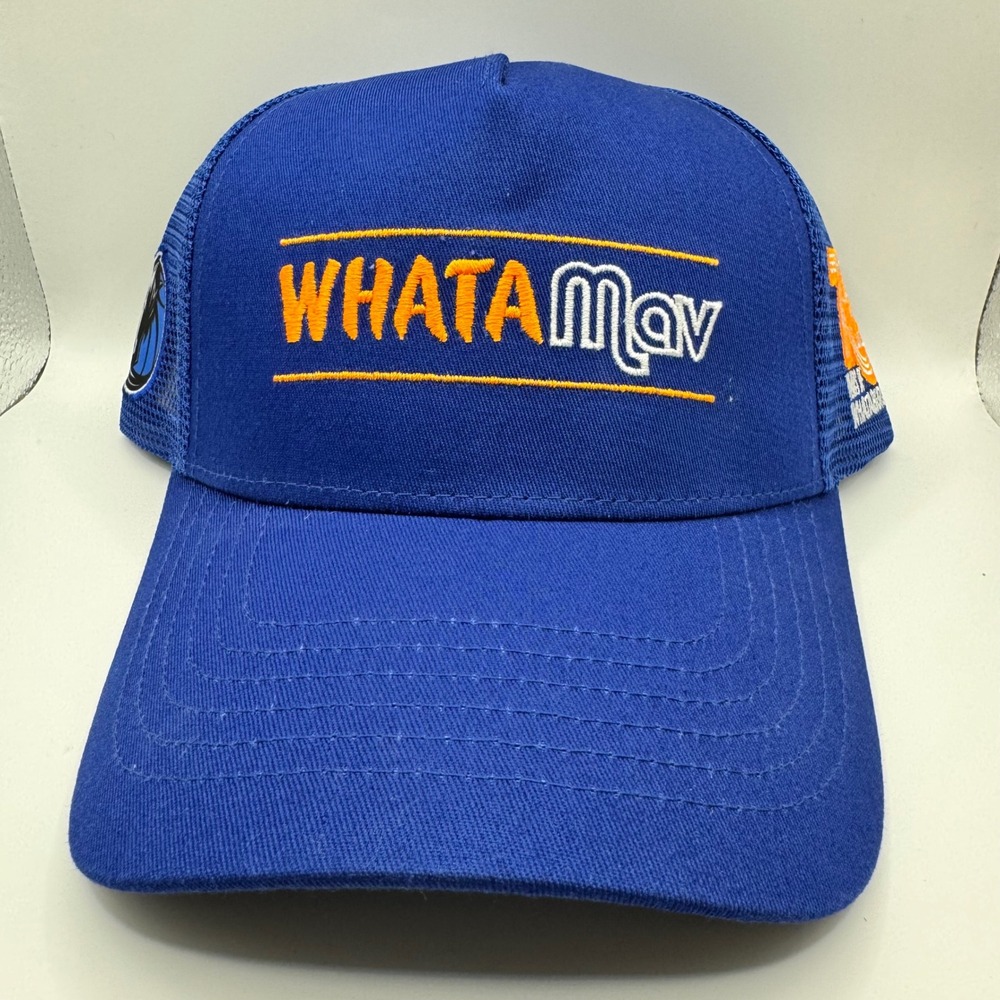 Dallas Mavericks Whataburger 75th‎ Anniversary Trucker Hat Blue Cap NBA Whatamav
